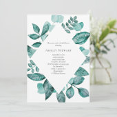 Elegant Blauwgroen groen Waterverf Vrijgezellenfee Kaart (Staand voorkant)