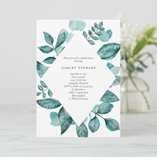 Elegant Blauwgroen groen Waterverf Vrijgezellenfee Kaart (Staand voorkant)