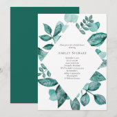 Elegant Blauwgroen groen Waterverf Vrijgezellenfee Kaart (Voorkant / Achterkant)