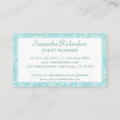 Elegant Blauwgroen groen wit Visitekaartje (Achterkant)