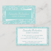 Elegant Blauwgroen groen wit Visitekaartje (Voorkant / Achterkant)