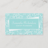 Elegant Blauwgroen groen wit Visitekaartje (Voorkant)