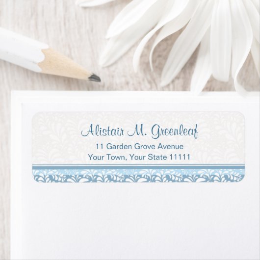 Elegant Blauwgroen Groene Kunst & Ambachten Retour Etiket (Insitu)