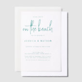 Elegant Blauwgroen Het strand Modern Wedding Vellum Uitnodigingen (Offset)