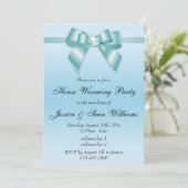 Elegant Blauwgroen How House Warming Party Kaart (Staand voorkant)