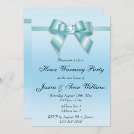 Elegant Blauwgroen How House Warming Party Kaart