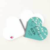 Elegant Blauwgroen Jouw naam Koord Lights Sketchbo Notitieboek (Binnen)