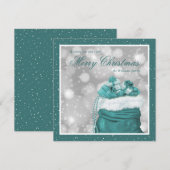 Elegant Blauwgroen kerstfeestkaartjes Feestdagenkaart (Voorkant / Achterkant)