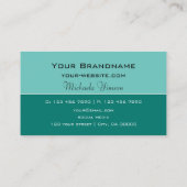 Elegant Blauwgroen Klassiek met Monogram Professio Visitekaartje (Achterkant)