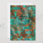 Elegant Blauwgroen koper Abstract Chic-Vrijgezelle Kaart (Achterkant)
