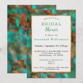 Elegant Blauwgroen koper Abstract Chic-Vrijgezelle Kaart (Voorkant / Achterkant)