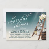 Elegant Blauwgroen Ladder & Wine Barrel Vrijgezell Kaart (Voorkant)