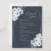 Elegant Blauwgroen laurier bloemenrepetitie diner Kaart (Voorkant)