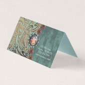 elegant blauwgroen leren met gereedschap uit weste kaart (Achterkant)