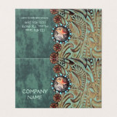 elegant blauwgroen leren met gereedschap uit weste kaart (Buitenkant ongevouwen)