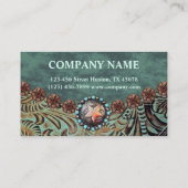 elegant blauwgroen leren met gereedschap uit weste visitekaartje (Achterkant)