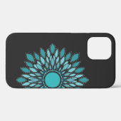 Elegant Blauwgroen Lotus Flower Mandala Case-Mate iPhone Case (Achterkant (horizontaal))