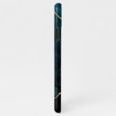 Elegant Blauwgroen marmer Agate Geode Gold Monogra iPhone Hoesje (Rechterkant)