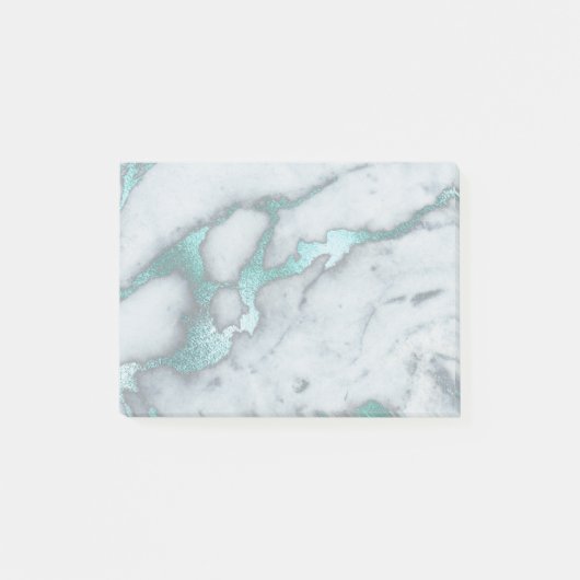 Elegant blauwgroen marmer post-it® notes (Voorkant)