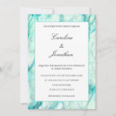 Elegant Blauwgroen marmer Uitnodiging (Voorkant)