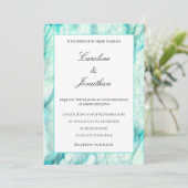 Elegant Blauwgroen marmer Uitnodiging (Staand voorkant)