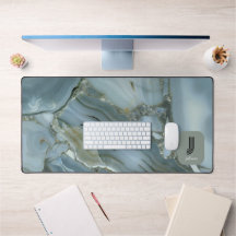 Elegant Blauwgroen marmeren effect personaliseren