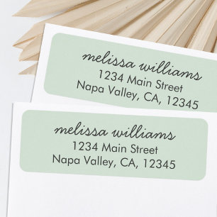 Elegant Blauwgroen minimalistisch retouradreslabel Etiket