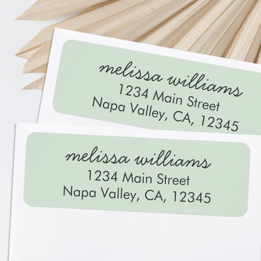 Elegant Blauwgroen minimalistisch retouradreslabel Etiket