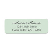Elegant Blauwgroen minimalistisch retouradreslabel Etiket (Voorkant)