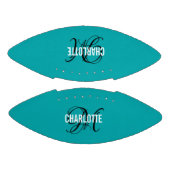 Elegant blauwgroen monogram football (Panelen)