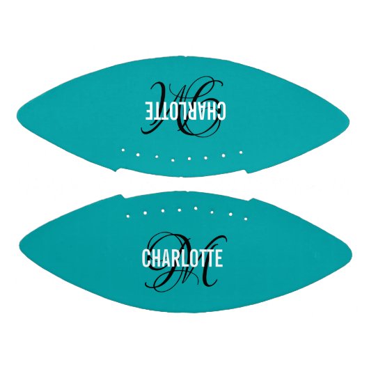 Elegant blauwgroen monogram football (Panelen)