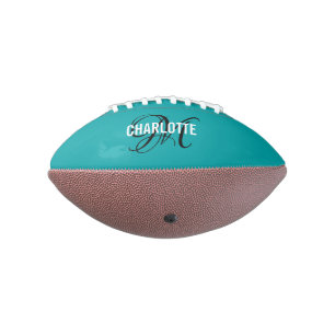 Elegant blauwgroen monogram football