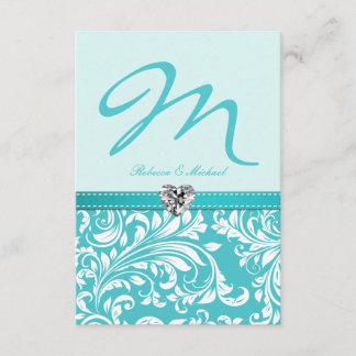 Elegant Blauwgroen Monogram Weddenschap RSVP-kaart RSVP Kaartje