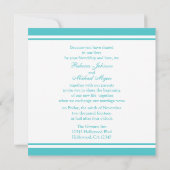 Elegant Blauwgroen Monogram Wedding Invites with D Kaart (Achterkant)
