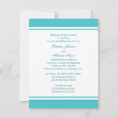 Elegant Blauwgroen Monogram Wedding Invites with D Kaart (Achterkant)