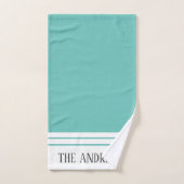 Elegant Blauwgroen Monogramed Name Bath Towel Set Bad Handdoek (Handdoek)