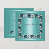 ELEGANT BLAUWGROEN MULTI ROOS WEDDING INVITATION KAART (Voorkant / Achterkant)