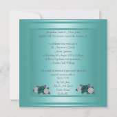 ELEGANT BLAUWGROEN MULTI ROOS WEDDING INVITATION KAART (Achterkant)