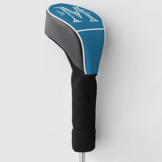 Elegant Blauwgroen naam van aangepast monogram Golfheadcover (Schuin)