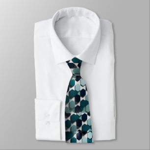 Elegant Blauwgroen, Navy en wit Stropdas