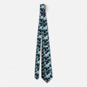 Elegant Blauwgroen, Navy en wit Stropdas (Achterkant)