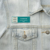 Elegant Blauwgroen onderscheid: gepersonaliseerde  Naamplaatje (In situ)