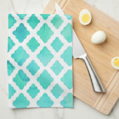 Elegant Blauwgroen ontwerp Theedoek (Quarter Fold)