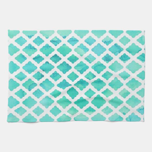 Elegant Blauwgroen ontwerp Theedoek (Horizontaal)