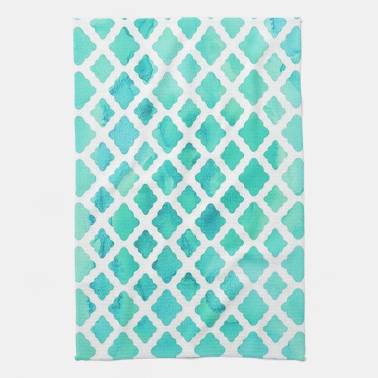 Elegant Blauwgroen ontwerp Theedoek (Verticaal)