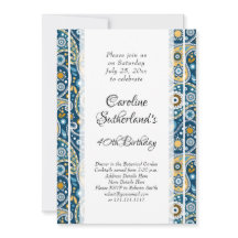 Elegant blauwgroen paisley print Birthday Party