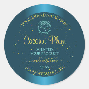 Elegant Blauwgroen Product Labels Gold Soft Glitte