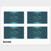 Elegant Blauwgroen Product Labels Gold Soft Glitte (Vel)