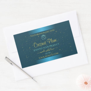 Elegant Blauwgroen Product Labels Gold Soft Glitte