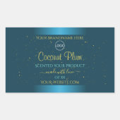 Elegant Blauwgroen Product Labels Gold Soft Glitte (Voorkant)